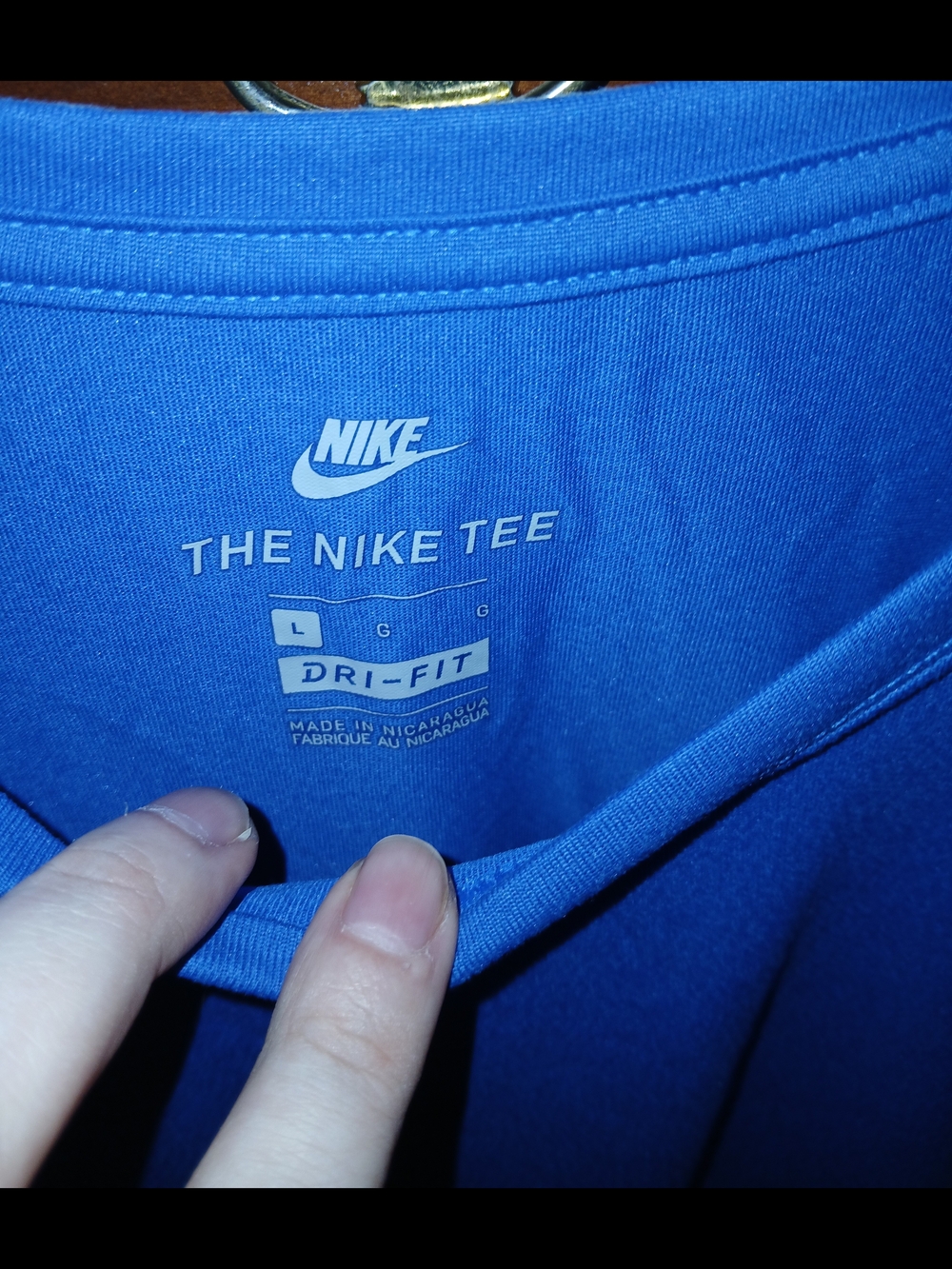 Nike NWT Women's L Long-Sleeve Athletic Tee - Blue with Silver Swoosh - Picture 6 of 8
